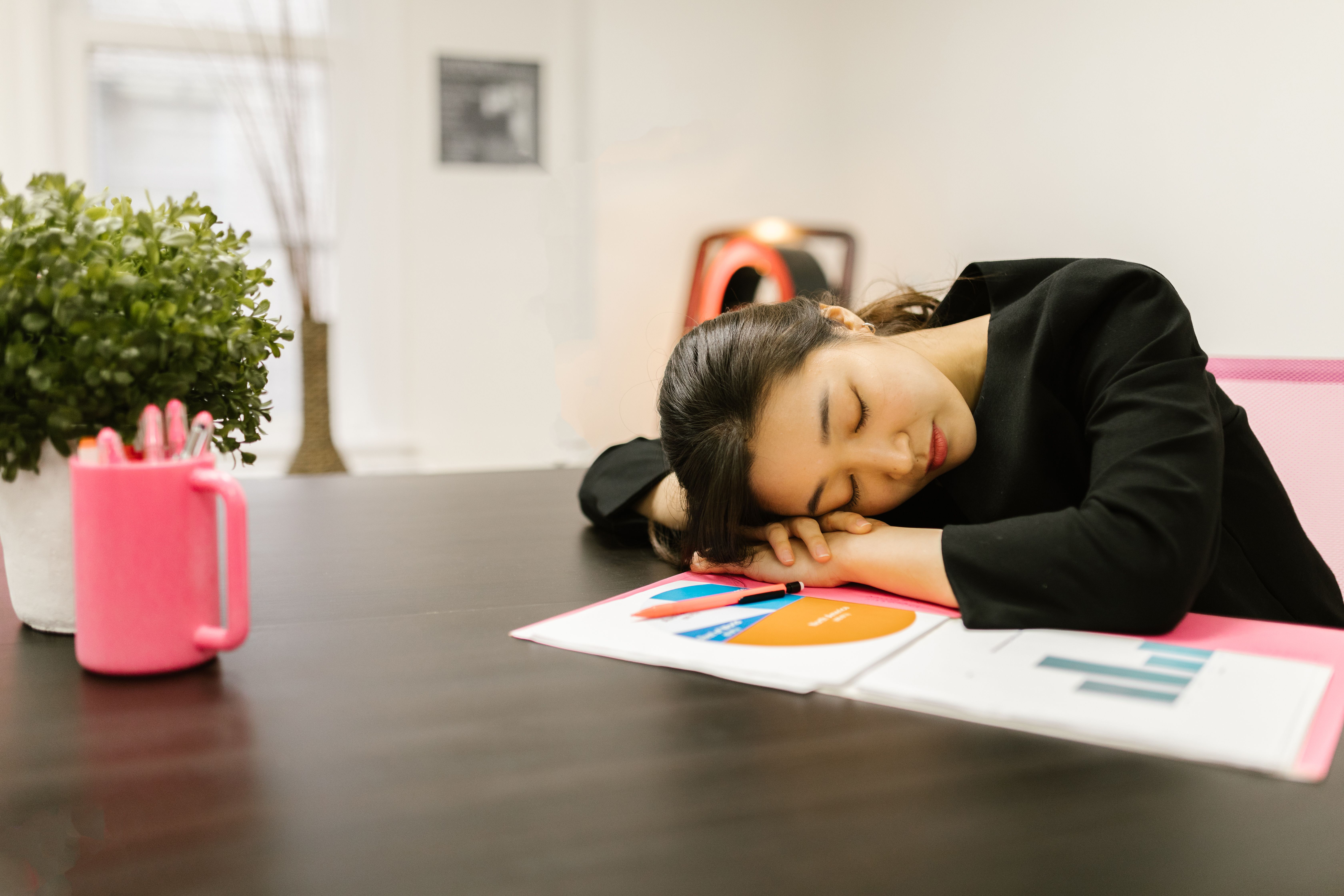 Patient lying down, representing lack of energy from depression.